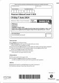 2024 GCE  Pearson Edexcel Level 3 GCE   History   Advanced  PAPER 2: Depth study  Option 2A.1: Anglo-Saxon England and the Anglo-Norman Kingdom, c1053–1106  Option 2A.2: England and the Angevin Empire in the reign of Henry II, 1154–89 Combined Question Pa