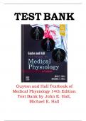 Guyton and Hall Textbook of Medical Physiology 14th Edition Test Bank by John E. Hall, Michael E. Hall