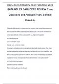 SATA NCLEX SAUNDERS REVIEW Exam Questions and Answers 100% Solved | Rated A+