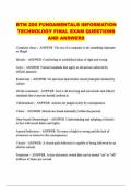  BTM 200 FUNDAMENTALS INFORMATION TECHNOLOGY FINAL EXAM QUESTIONS AND ANSWERS