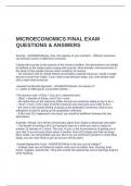 MICROECONOMICS FINAL EXAM QUESTIONS & ANSWERS