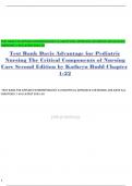 Test Bank Davis Advantage for Pediatric Nursing; The Critical Components of Nursing Care 2nd Edition by Kathryn Rudd Chapter 1-22||Latest 202425||TEAMTESTANK||verified by experts ||Publisher	‎F.A. Davis Company; Second edition (October 16, 2018) ISBN-13	‎