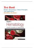 Test Bank - Rodak's Hematology: Clinical Principles and Applications, 6th Edition ( Author:Keohane) All Chapters Included|| Q&A With Feedback