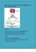 BIOL 4100 Test 1 Protein Structure & Folding Questions With Complete Solutions