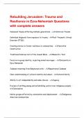 Rebuilding Jerusalem Trauma and Resilience in Ezra-Nehemiah Questions, (LATEST UPDATE DETAILED CORRECT ANSWERS 2024 | 2025) COMPLETE SOLUTIONS