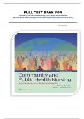 FULL TEST BANK FOR Community and Public Health Nursing Tenth, North American Edition by Cherie Rector Mary Jo Stanley REVISED EDITION WITH ALL CHAPTERS {2024- 2025}