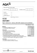 AQA GCSE HISTORY QUESTION PAPER 2024,Paper 1:Section A/B;Germany,;Democracy and Dictatorship(8145/1A/B)