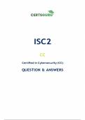 ISC2|CERTIFIED IN CYBERSECURITY (CC)|205 QUESTIONS & ANSWERS 100% CORRECT|LATEST UPDATE