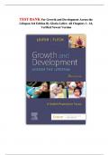 TEST BANK For Growth and Development Across the Lifespan 3rd Edition By Gloria Leifer; All Chapters 1 - 16 || Verified Newest Version 2024|2025