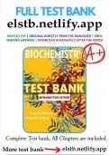 Test bank for biochemistry 1st edition miesfeld full chapter 2024.