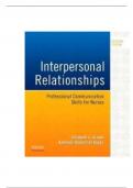 TEST BANK FOR INTERPERSONAL RELATIONSHIPS (PROFESSIONAL COMMUNICATION SKILLS FOR NURSES) 7TH EDITION BY ELIZABETH C. ARNOLD; KATHLEEN UNDERMAN BOGGS | CHAPTERS 1-26| COMPLETE SOLUTION | A, GUIDE