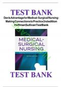 Test Bank - for Davis Advantage for Medical-Surgical Nursing: Making Connections to Practice Second Edition by Janice J. Hoffman, All Chapters | Complete Guide A+