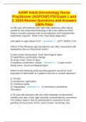 AANP Adult-Gerontology Nurse Practitioner (AGPCNP) PSI Exam 1 and 2, 2024 Review Questions and Answers 100% Pass