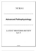 NUR505 ( Advanced Pathophysiology ) Latest Midterms Review Q & S 2024