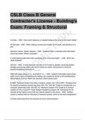 CSLB Class B General Contractor's License - Building's Exam: Framing & Structural 100% CORRECT