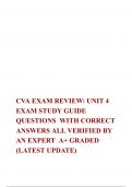 CVA EXAM REVIEW: UNIT 4 EXAM STUDY GUIDE QUESTIONS  WITH CORRECT ANSWERS ALL VERIFIED BY AN EXPERT  A+ GRADED (LATEST UPDATE)