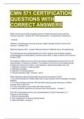 CMN 571 CERTIFICATION QUESTIONS WITH CORRECT ANSWERS 