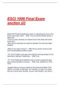 ESCI 1006 Final Exam section (ii) with answers