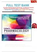 Full Test bank For Lehne'S Pharmacology For Nursing Care, 11th Edition By Jacqueline Burchum, Laura Rosenthal Chapter 1-112|Complete Guide A+