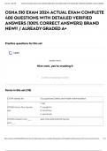 OSHA 510 EXAM 2024 ACTUAL EXAM COMPLETE 400 QUESTIONS WITH DETAILED VERIFIED ANSWERS (100% CORRECT ANSWERS) BRAND NEW!! / ALREADY GRADED A+