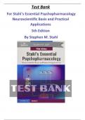 Test Bank For Stahl's Essential Psychopharmacology Neuroscientific Basis and Practical Applications 5th Edition By Stephen M. Stahl