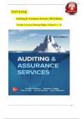 Test Bank For Auditing and Assurance Services 9th Edition By Timothy J. Louwers, All Chapters 1-12 ||Complete A+ Guide