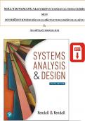 SOLUTION MANUAL For Systems Analysis and Design, 10th Edition by Kendall Kenneth and Kendall Julie, Verified Chapters 1 - 16, Complete Newest Version