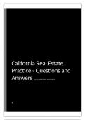 California Real Estate Practice - Questions and Answers