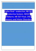 Patho final - endocrine, NR 507 Endocrine System, NR507 Midterm, NR 507 Final, CNS: Sensory and Motor Disorders