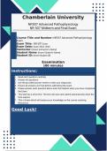 Chamberlain University NR507 Advanced Pathophysiology 2024-2025 NR 507 Advanced Patho Final Exam Preparation Compilation Bundle | Grades A | 100% Pass Guarantee | Achieve Success! 