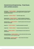 Geotechnical Engineering - Final Exam with verified answers