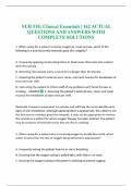 NUR 518: Clinical Essentials | 162 ACTUAL QUESTIONS AND ANSWERS WITH COMPLETE SOLUTIONS AND RATIONALE