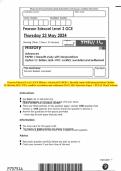 Pearson Edexcel Level 3 GCE History Advanced PAPER 1: Breadth study with interpretations Option 1C:Britain,1625–1701: conflict, revolution and settlement MAY 2024 Question Paper + FINAL Mark Scheme