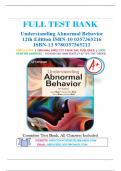 Test Bank for Understanding Abnormal Behavior 12th Edition by David Sue, Derald Wing, Diane M. Sue & Stanley Sue Chapter 1-17 Complete Latest edition