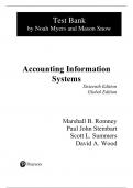 Test Bank For Accounting Information Systems, Global Edition, 2025 16th Edition by Marshall B Romney Paul J. Steinbart Chapter 1-14