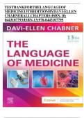 Test Bank - Medical Terminology Online for The Language of Medicine, 13th Edition ( Davi-Ellen Chabner-2024) All Chapters|| Newest Edition