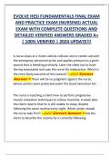 EVOLVE HESI FUNDAMENTALS FINAL EXAM  AND PRACTICE EXAM (NURSING) ACTUAL  EXAM WITH COMPLETE QUESTIONS AND  DETAILED VERIFIED ANSWERS GRADED A+  | 100% VERIFIED | 2024 UPDATE!!!