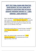 NFPT TEST FINAL EXAM AND PRACTICE  EXAM NEWEST ACTUAL EXAM WITH  COMPLETE QUESTIONS AND DETAILED  VERIFIED ANSWERS GRADED A+ | 100%  VERIFIED | 2024 UPDATE!!!