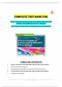 COMPLETE Test Bank for:  Davis Advantage for Townsend's Psychiatric Mental Health Nursing, 11th Edition by Karyn I. Morgan. All Chapters With 100% Verified Questions and Answers