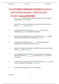 S-12 CITYWIDE SPRINKLER SYSTEMSQuestionsand Verified Answers 100%CorrectGrade A Spring 2024/2025