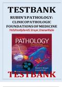 Test Bank For Rubin's Pathology: Clinicopathologic Foundations of Medicine 7th Edition by Strayer ISBN:9781451183900, All 34 Chapters Covered, Verified Latest Edition