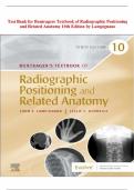 Test Bank for Bontragers Textbook of Radiographic Positioning and Related Anatomy 10th Edition by Lampignano