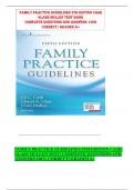  FAMILY PRACTICE GUIDELINES 5TH EDITION CASH GLASS MULLEN TEST | COMPLETE QUESTIONS AND ANSWERS 100% CORRECT| GRADED A+