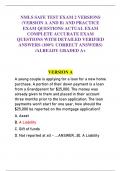 NMLS SAFE TEST EXAM 2 VERSIONS  (VERSION A AND B) AND PRACTICE  EXAM QUESTIONS ACTUAL EXAM  COMPLETE ACCURATE EXAM  QUESTIONS WITH DETAILED VERIFIED  ANSWERS (100% CORRECT ANSWERS)  /ALREADY GRADED A+