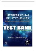 TEST BANK For Interpersonal Relationships Professional Communication Skills for Nurses 9th Edition by Elizabeth Arnold, Kathleen Boggs with complete solutions.