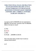 NMLS TEST FINAL EXAM AND PRACTICE  EXAM QUESTIONS 2024-2025 ACTUAL  EXAM COMPLETE ACCURATE EXAM  QUESTIONS WITH DETAILED VERIFIED  ANSWERS (100% CORRECT ANSWERS)  /ALREADY GRADED A+