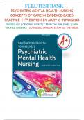 Test Bank for Davis Advantage for Townsend's Psychiatric Mental Health Nursing, 11th Edition by Karyn I. Morgan All Chapters included LATEST