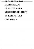 APEA PREDICTOR LATEST EXAM QUESTIONS AND VERIFIED SOLUTIONS BY EXPERTS 2025 GRADED A+.