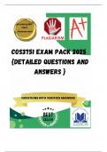 COS3751 EXAM PACK 2025  {DETAILED QUESTIONS AND ANSWERS }