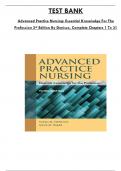 Test Bank For Advanced Practice Nursing: Essential Knowledge For The Profession 3rd Edition By Denisco, Consists of 31 Complete Chapters, ISBN: 978-1284072570